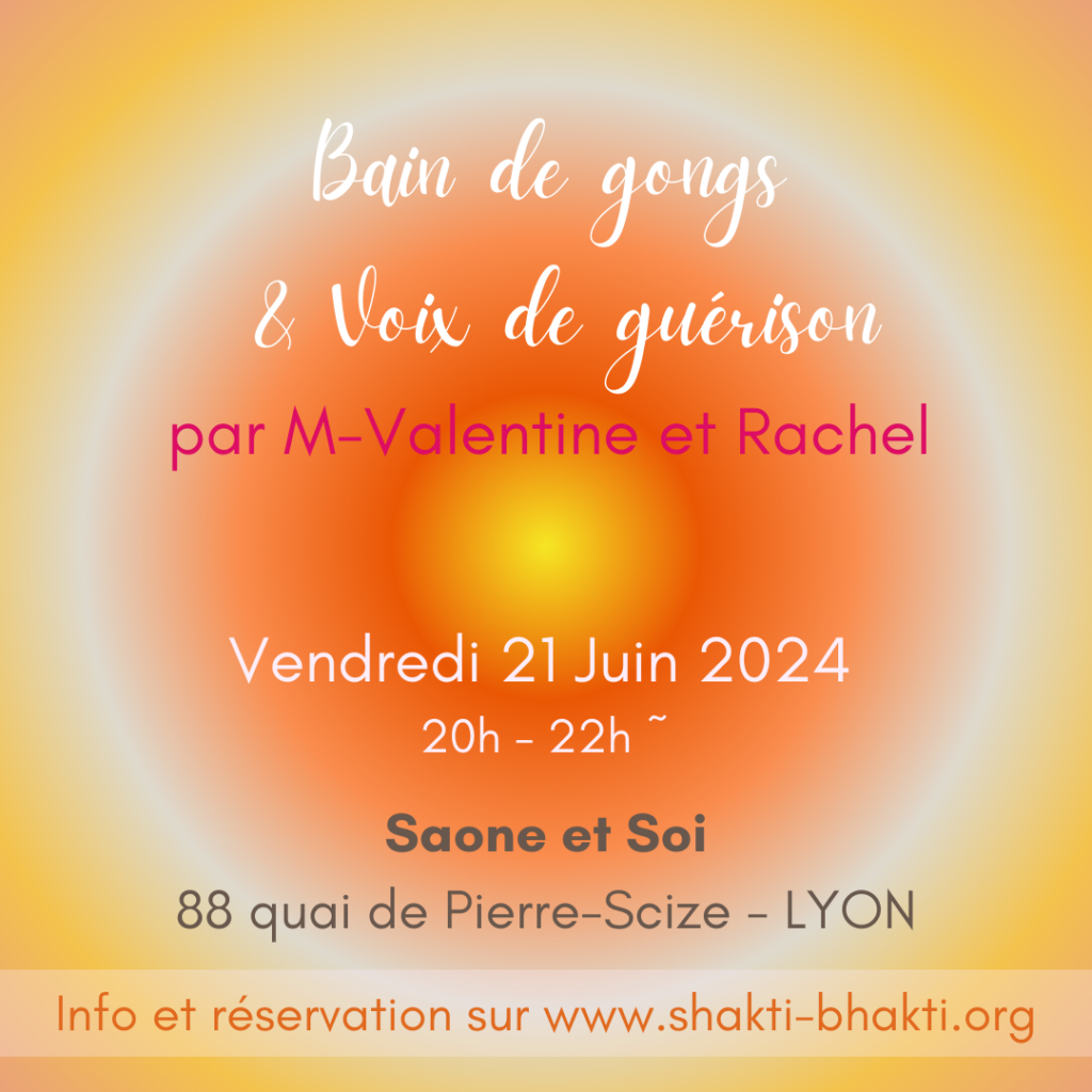 verso du flyer bain de gong et voyage sonore à Lyon en juin 2024