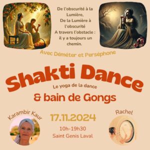 atelier de yoga de la Dance et bain de gong en novembre 2024 à Lyon