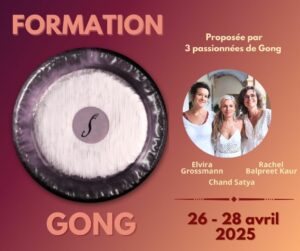 Flyer recto formation au gong en sonothérapie en avril 2025