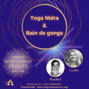 Séance de yoga nidra et bain de gong à Lyon en mars 2025 pour célébrer l'équinoxe